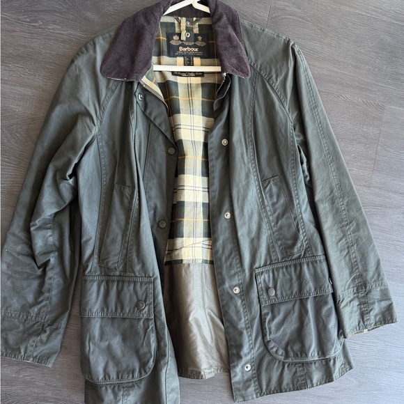 Barbour Jackets & Blazers - Barbour Beadnell Green Waxed Cotton Jacket with removable hood- UK 12 US 8